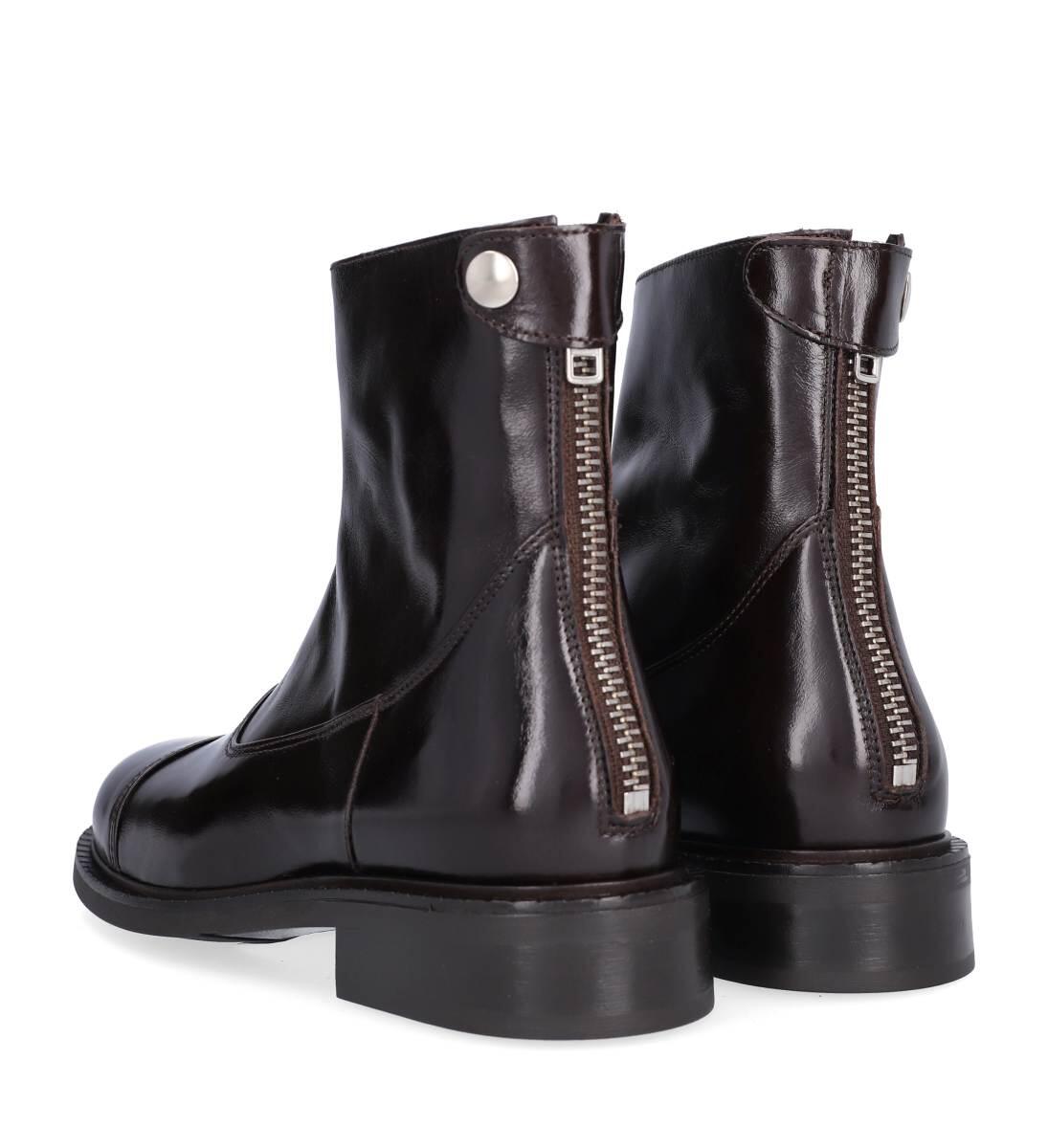 Flad støvle m lynlås - Espresso Marte calf 86